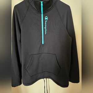 NWOT Champion Black Pullover with Blue Zipper WOMENS SIZE small